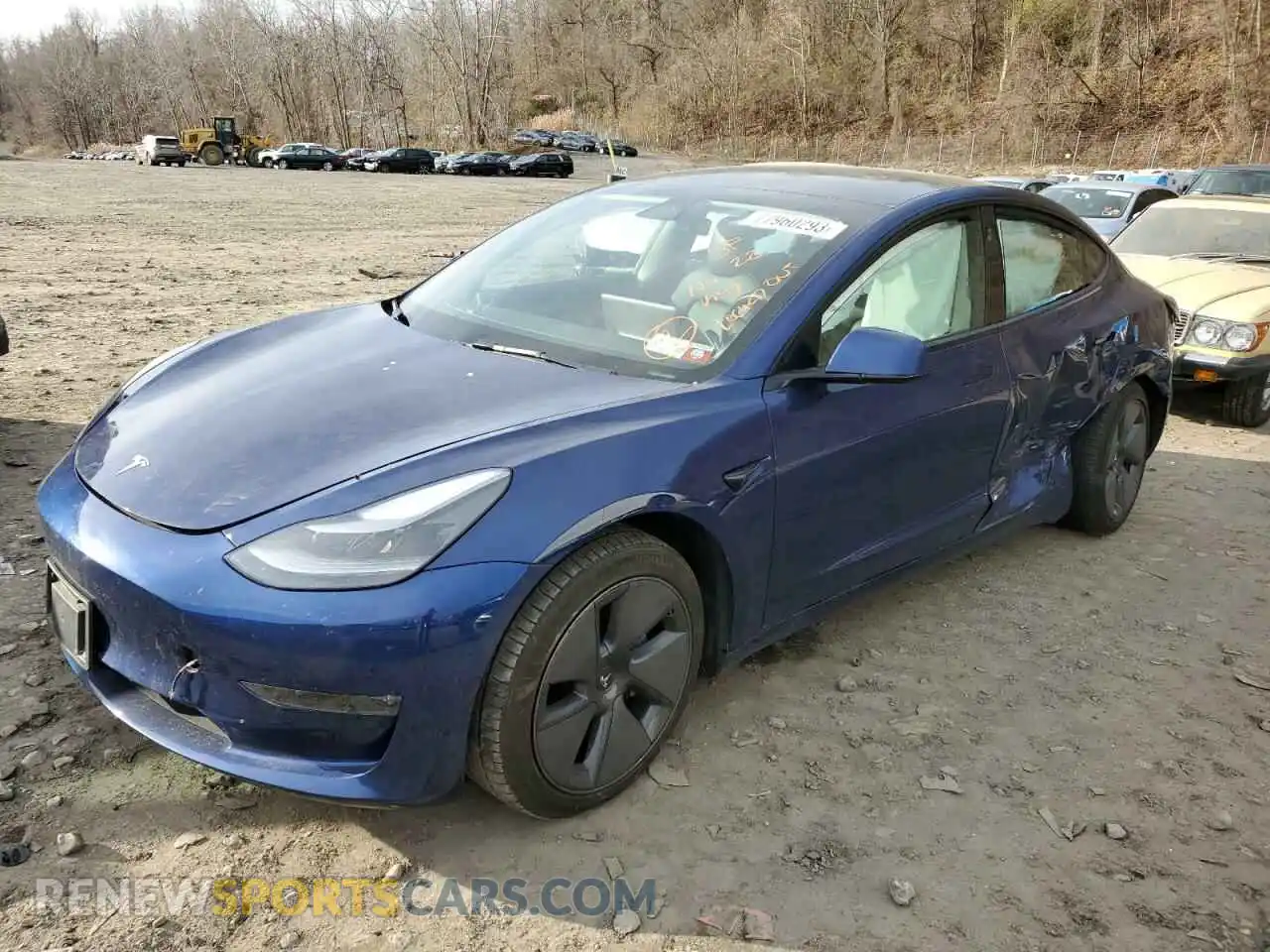 1 Photograph of a damaged car 5YJ3E1EB4NF110587 TESLA MODEL 3 2022