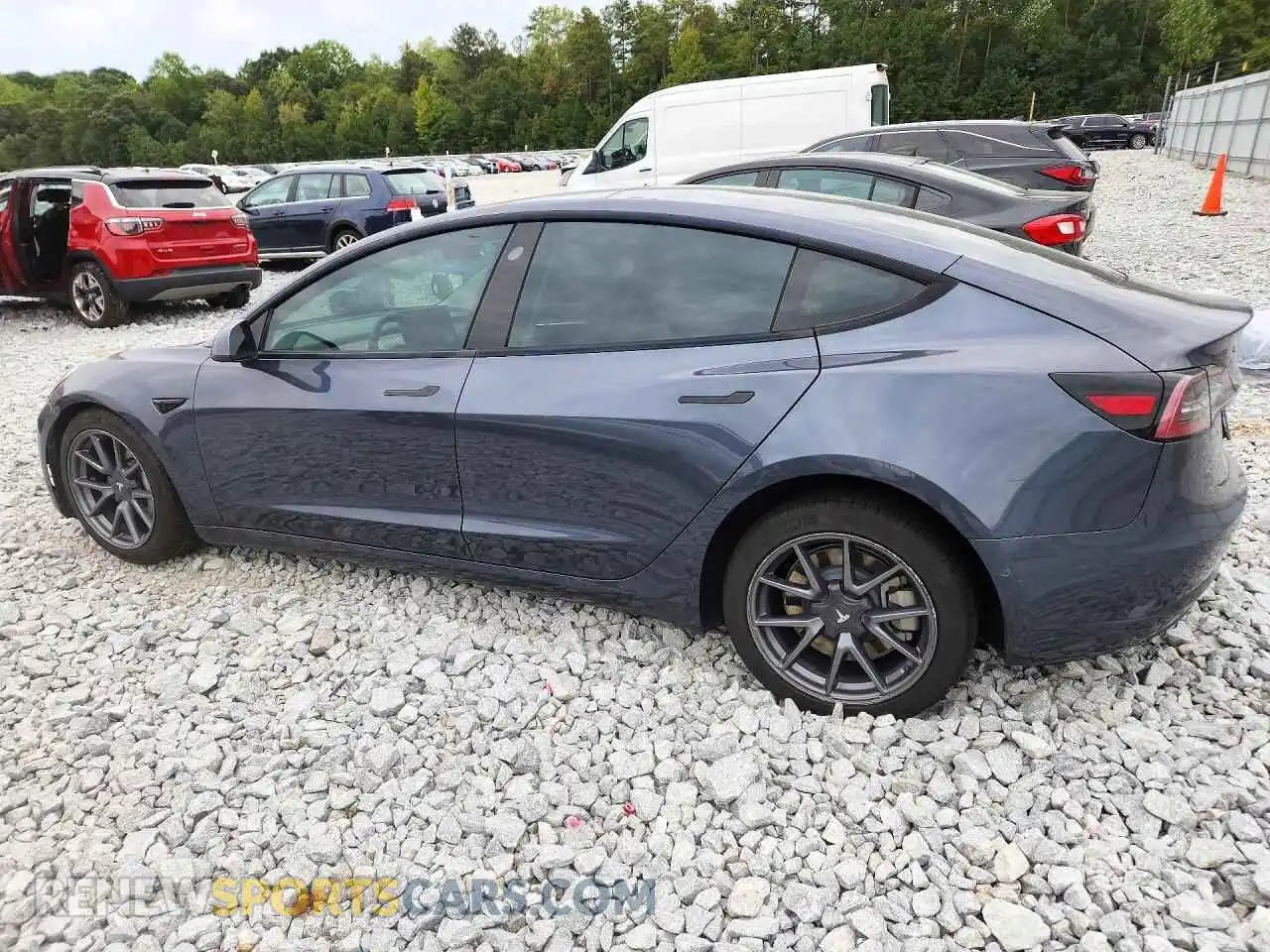 2 fotografías del automóvil dañado 5YJ3E1EB4NF119161 TESLA MODEL 3 2022
