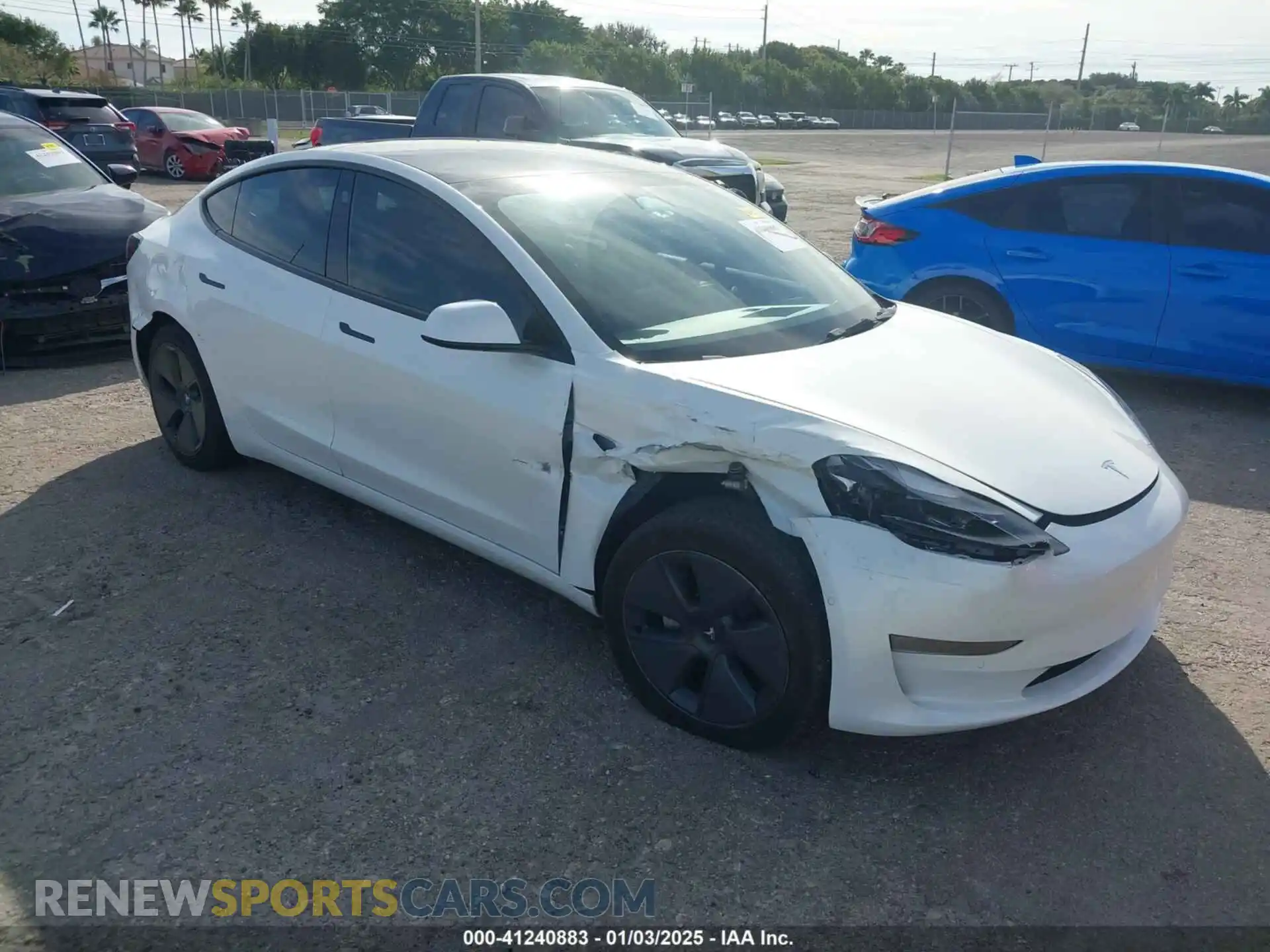 1 Photograph of a damaged car 5YJ3E1EB4NF180803 TESLA MODEL 3 2022