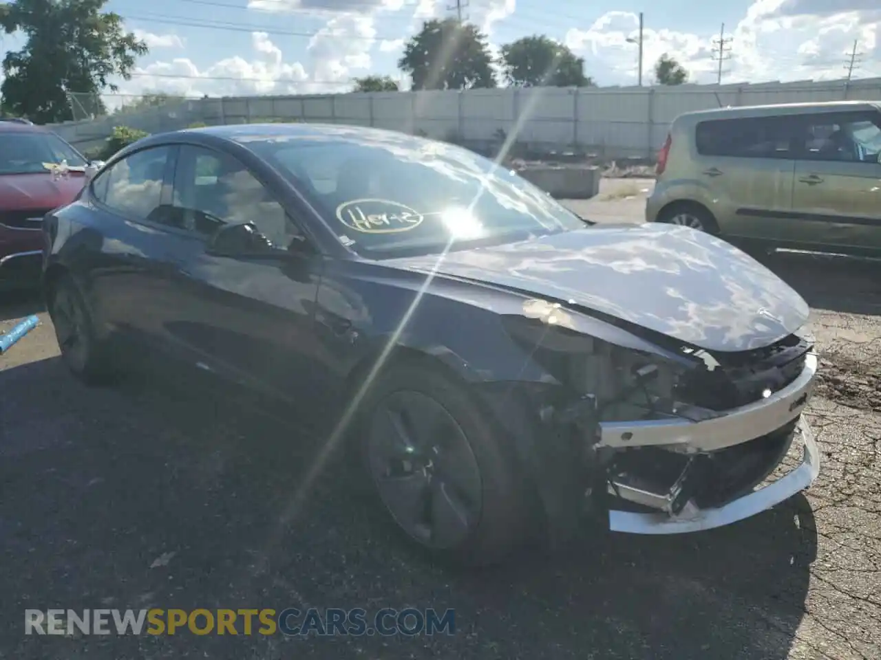 1 Photograph of a damaged car 5YJ3E1EB4NF190957 TESLA MODEL 3 2022