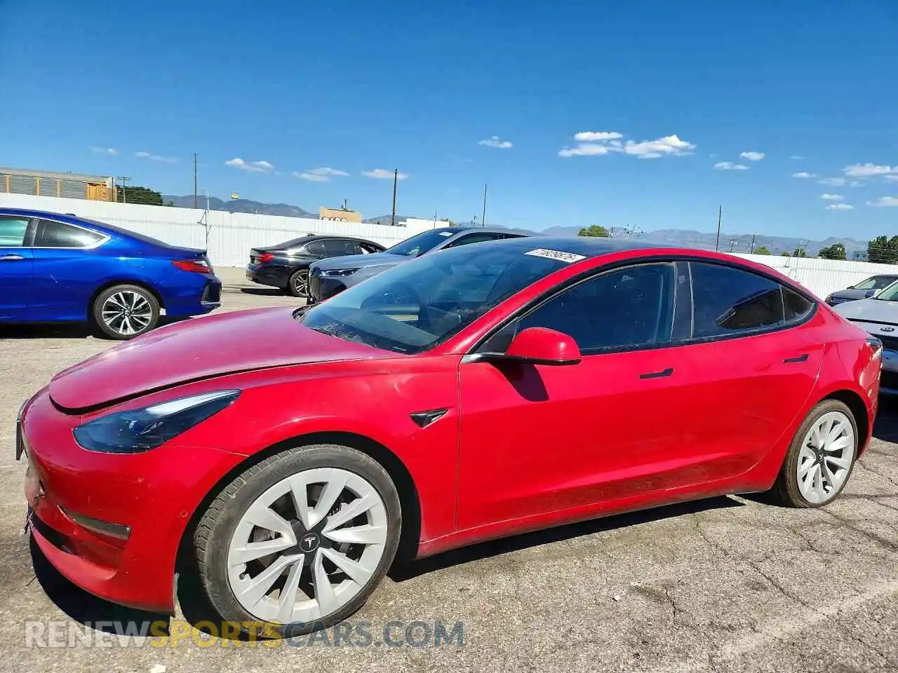 1 Photograph of a damaged car 5YJ3E1EB4NF191672 TESLA MODEL 3 2022