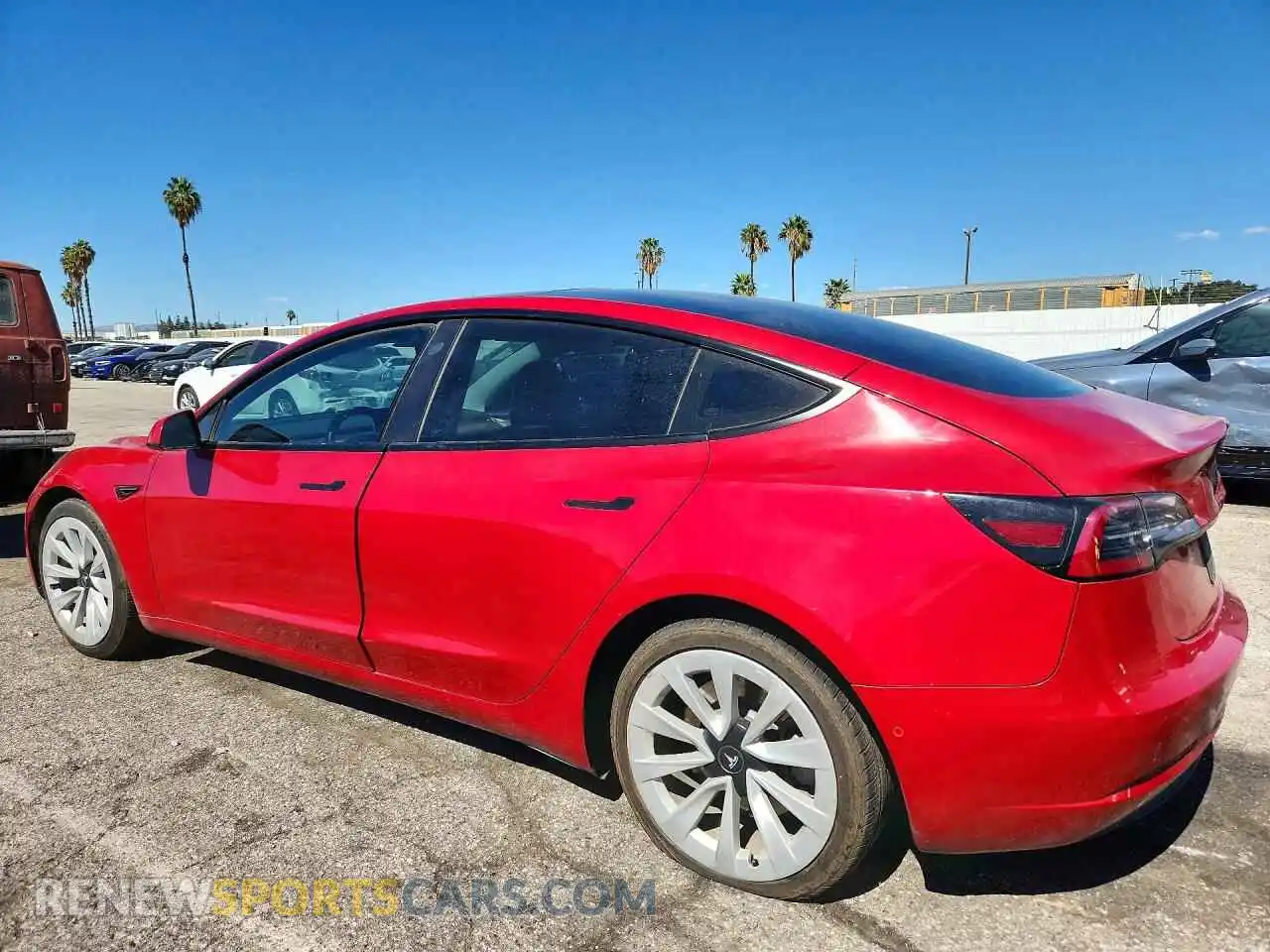 2 Photograph of a damaged car 5YJ3E1EB4NF191672 TESLA MODEL 3 2022