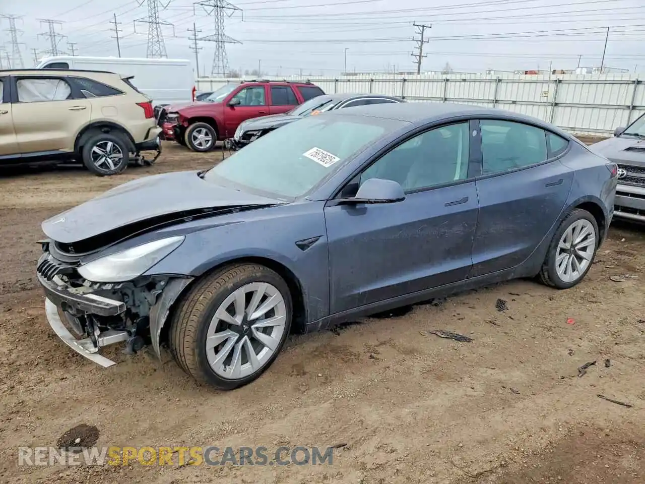 1 Photograph of a damaged car 5YJ3E1EB4NF208762 TESLA MODEL 3 2022