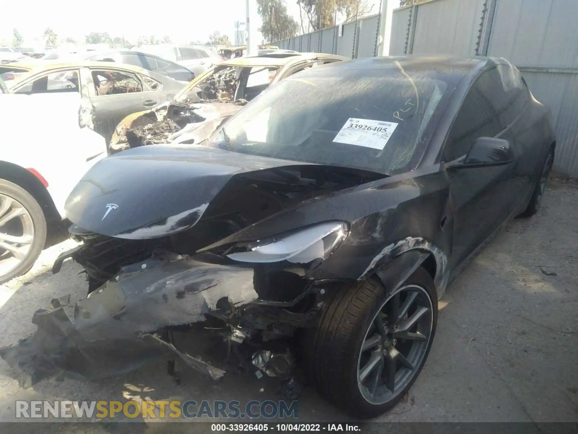 2 Photograph of a damaged car 5YJ3E1EB4NF212214 TESLA MODEL 3 2022