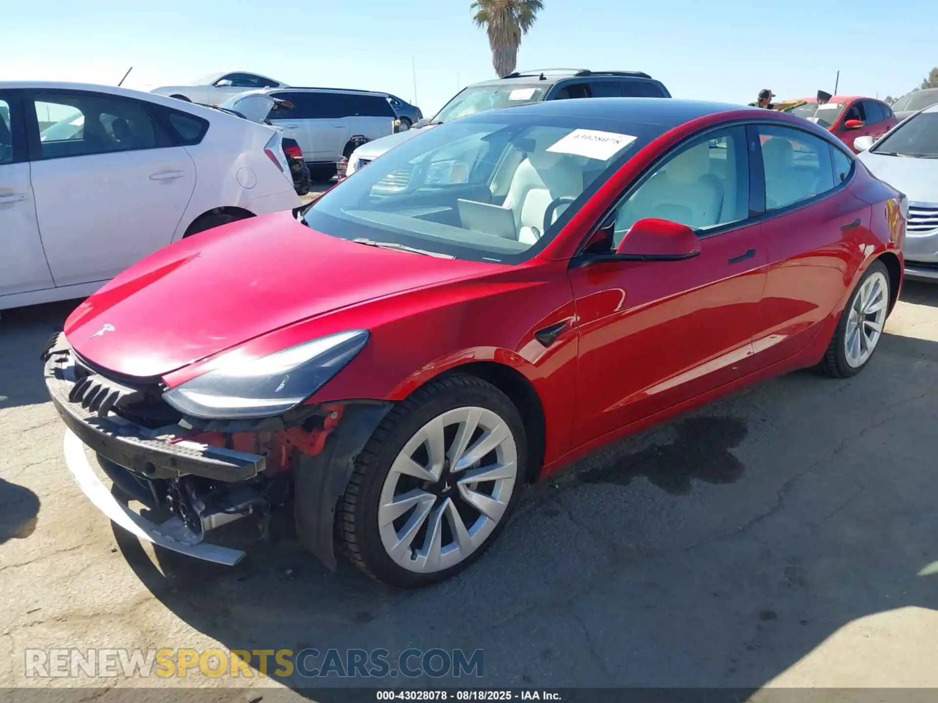2 Photograph of a damaged car 5YJ3E1EB4NF269643 TESLA MODEL 3 2022
