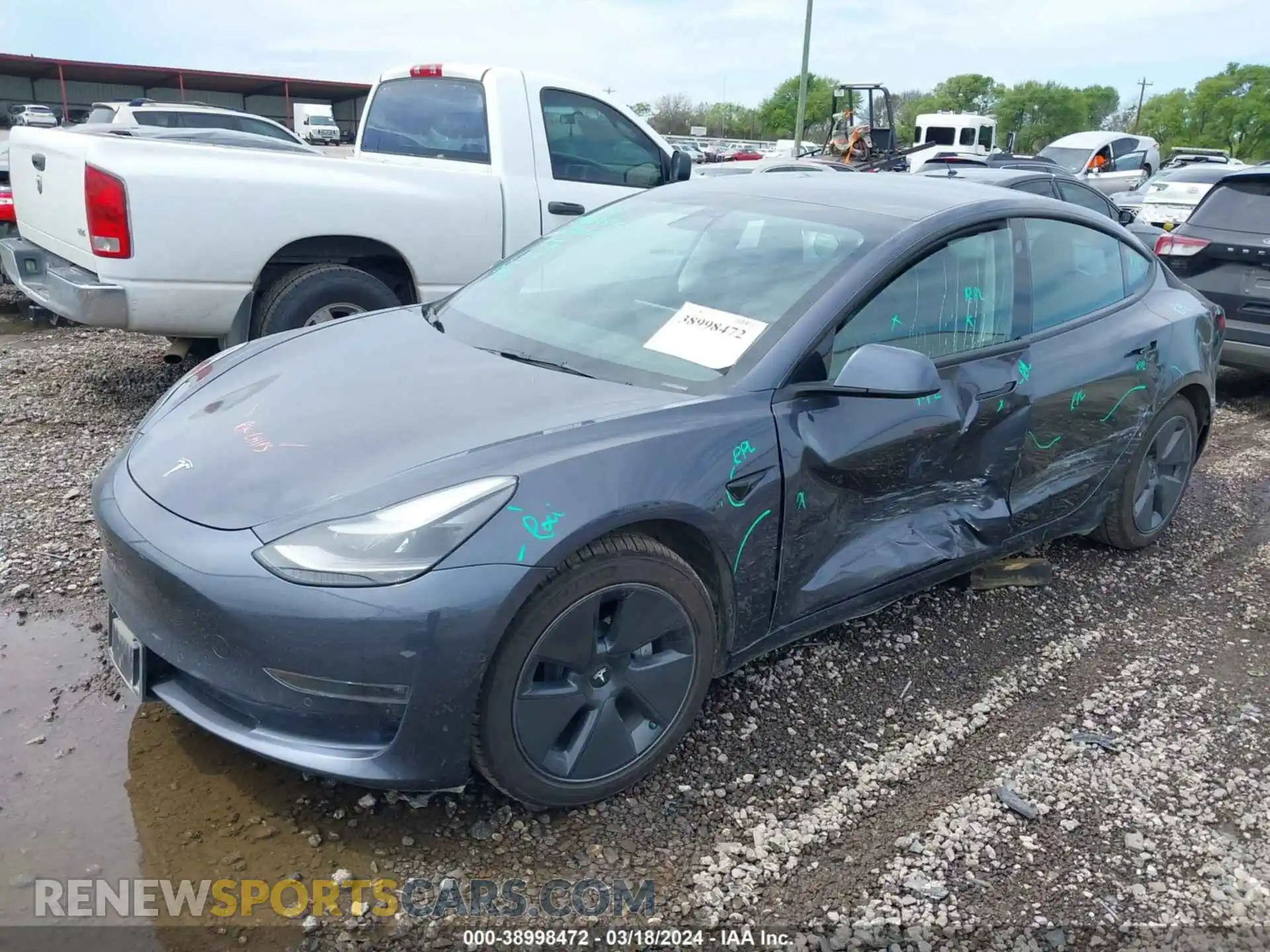 2 Photograph of a damaged car 5YJ3E1EB5NF113188 TESLA MODEL 3 2022