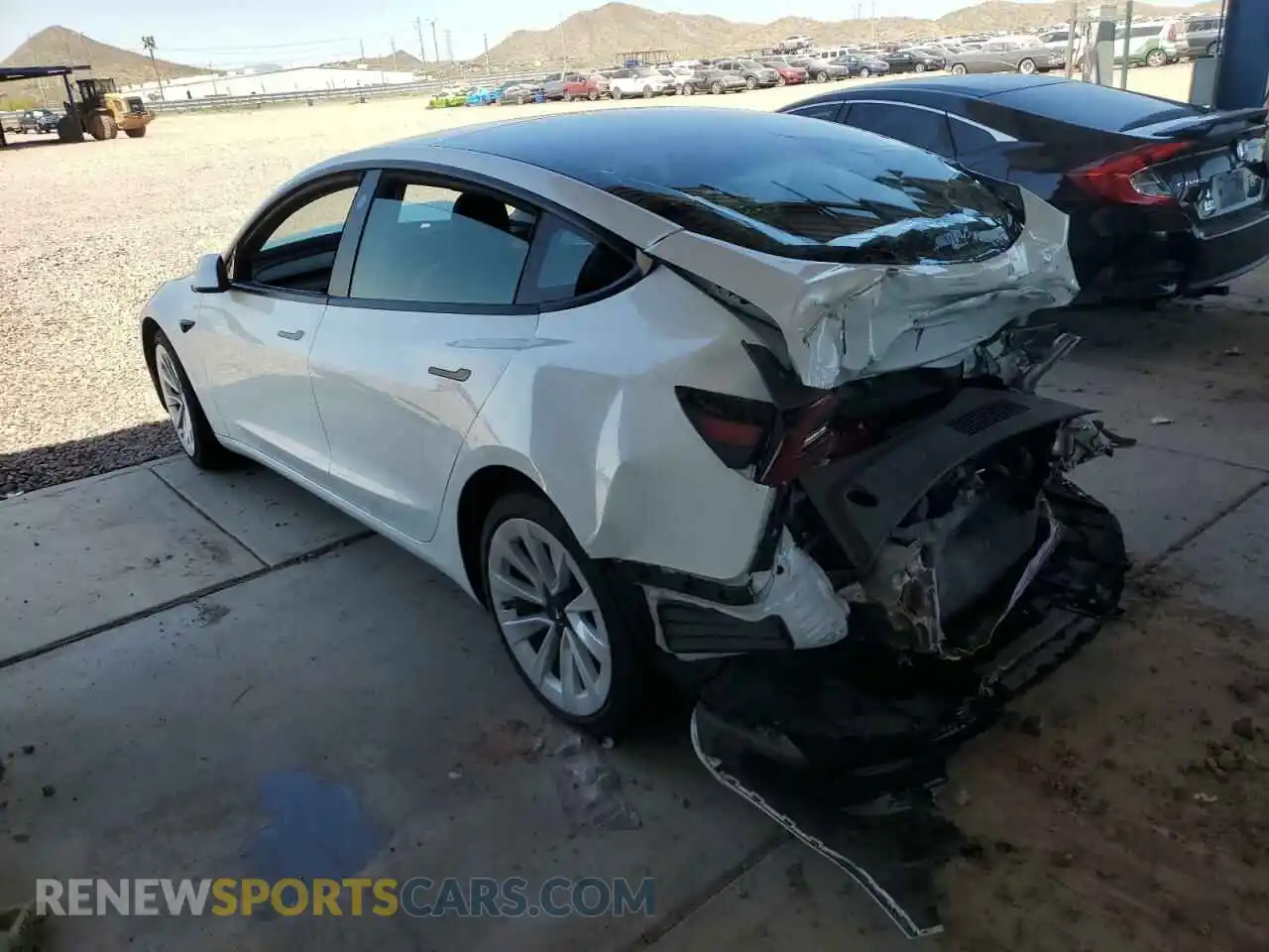 2 Photograph of a damaged car 5YJ3E1EB5NF129360 TESLA MODEL 3 2022