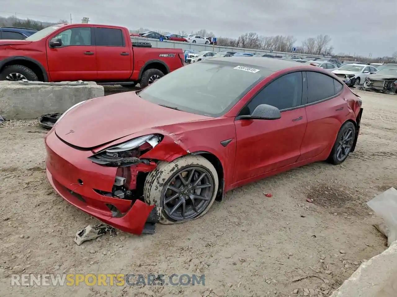 1 Photograph of a damaged car 5YJ3E1EB5NF152413 TESLA MODEL 3 2022