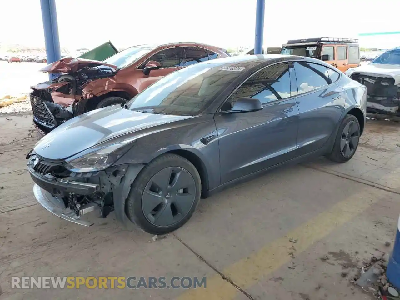 1 Photograph of a damaged car 5YJ3E1EB5NF174654 TESLA MODEL 3 2022