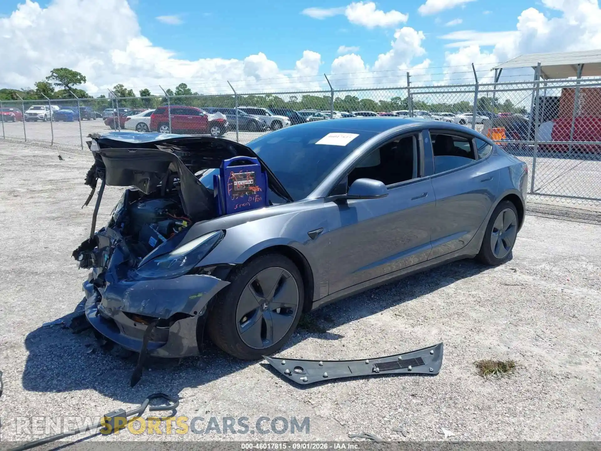 2 Photograph of a damaged car 5YJ3E1EB5NF184147 TESLA MODEL 3 2022