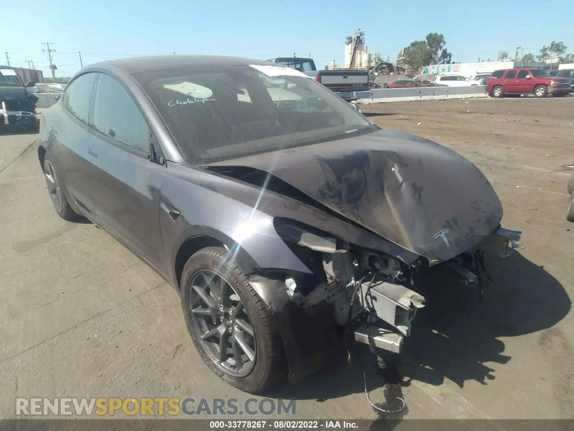 1 Photograph of a damaged car 5YJ3E1EB5NF199442 TESLA MODEL 3 2022