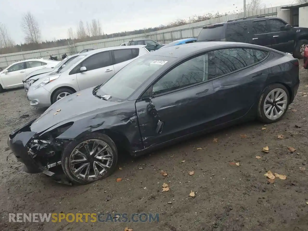 1 Photograph of a damaged car 5YJ3E1EB5NF209175 TESLA MODEL 3 2022