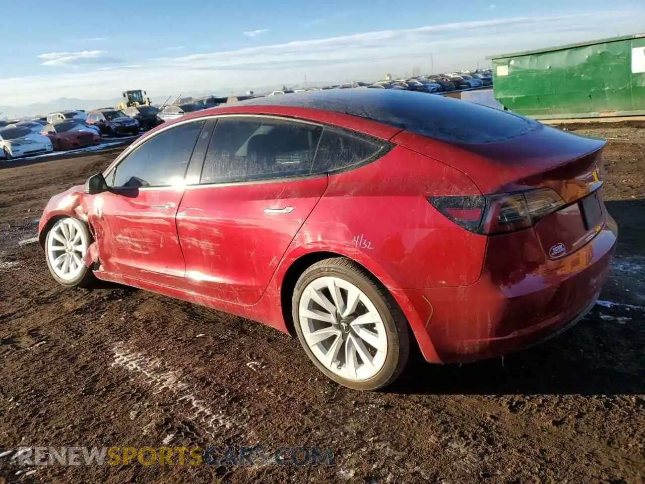 2 fotografías del automóvil dañado 5YJ3E1EB5NF209533 TESLA MODEL 3 2022