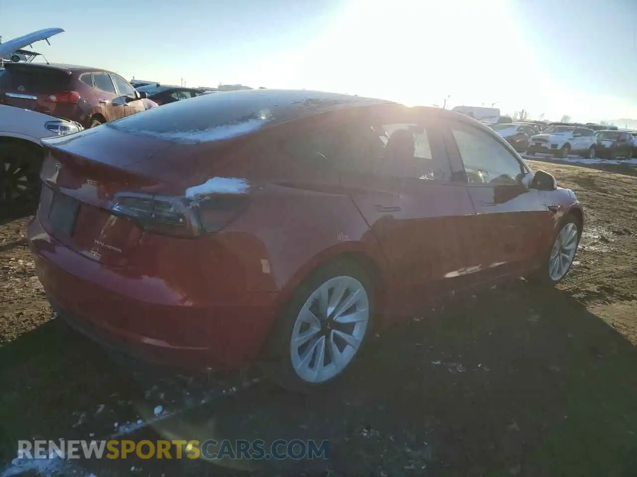 3 fotografías del automóvil dañado 5YJ3E1EB5NF209533 TESLA MODEL 3 2022