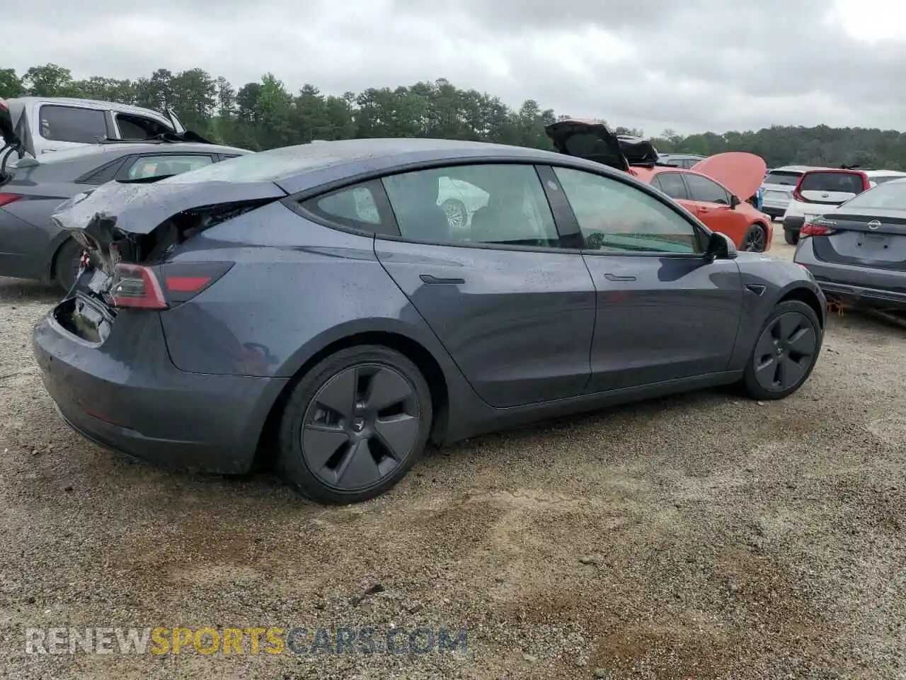 3 Photograph of a damaged car 5YJ3E1EB5NF287407 TESLA MODEL 3 2022