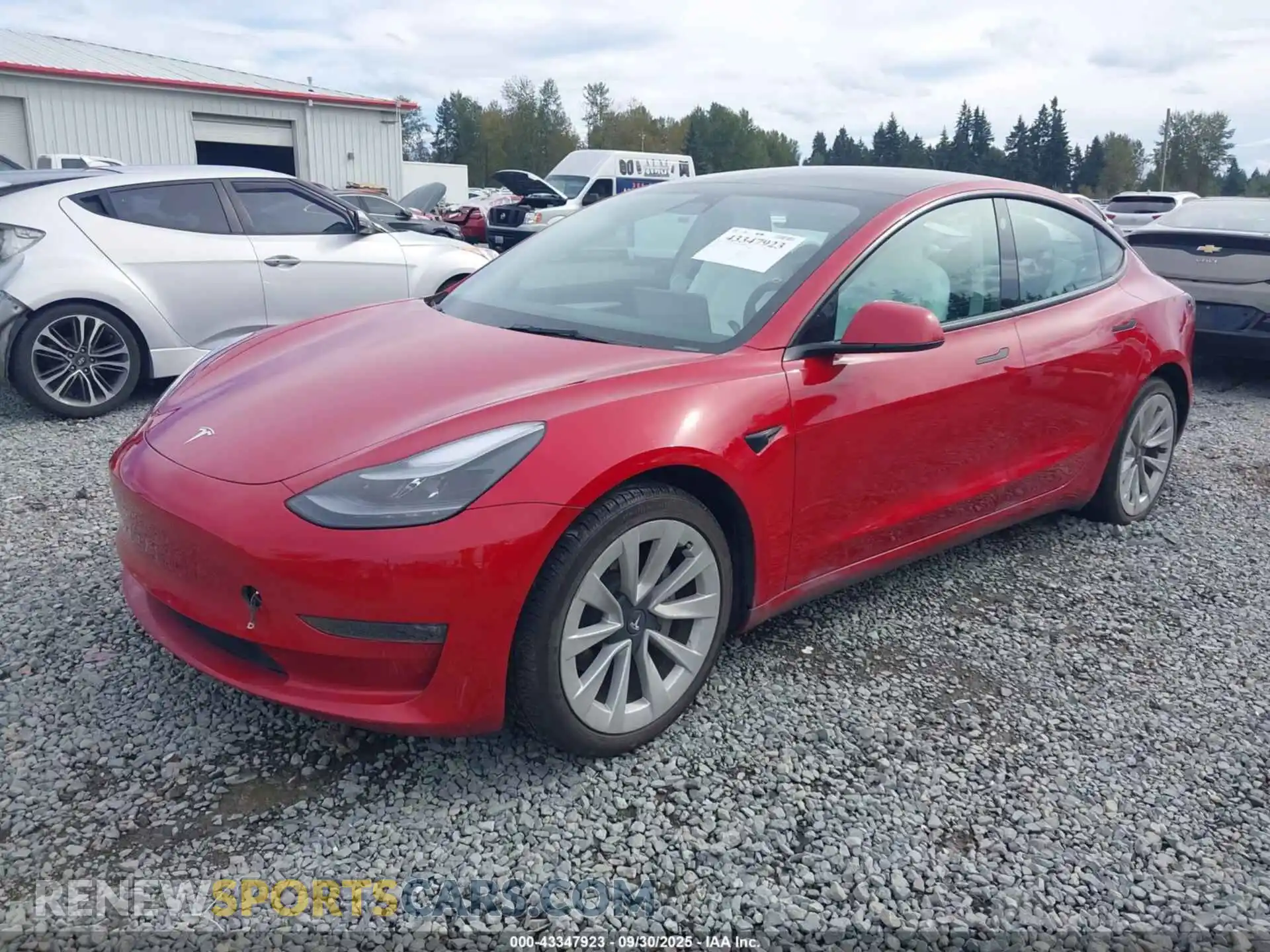 2 Photograph of a damaged car 5YJ3E1EB5NF349971 TESLA MODEL 3 2022