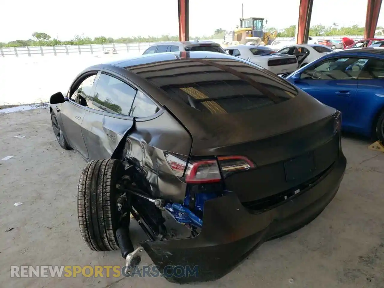 3 fotografías del automóvil dañado 5YJ3E1EB6NF104614 TESLA MODEL 3 2022