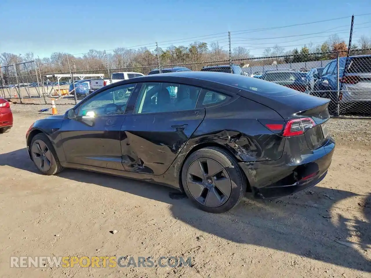 2 Photograph of a damaged car 5YJ3E1EB6NF108775 TESLA MODEL 3 2022