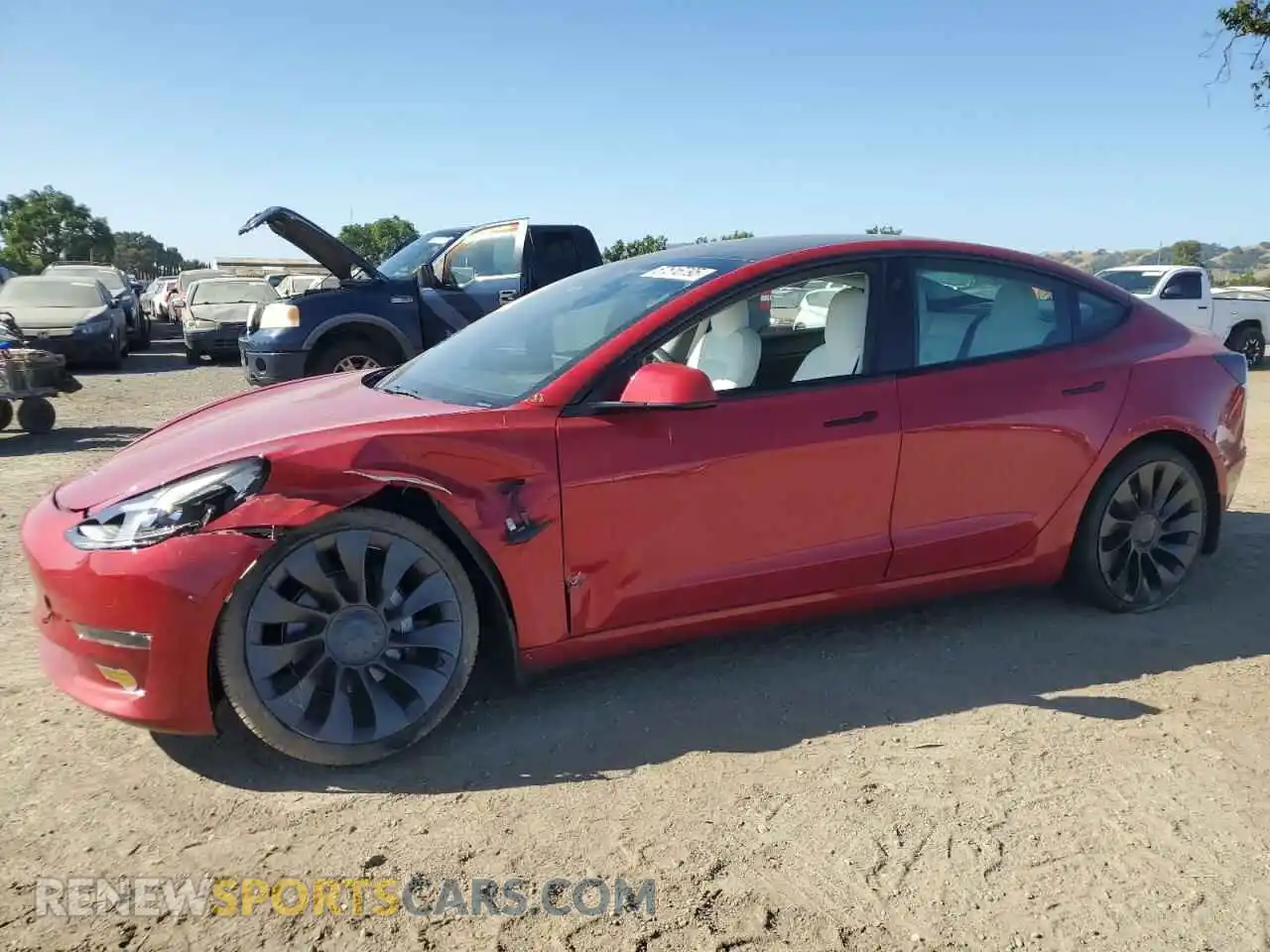 1 Фотография поврежденного автомобиля 5YJ3E1EB6NF123888 TESLA MODEL 3 2022