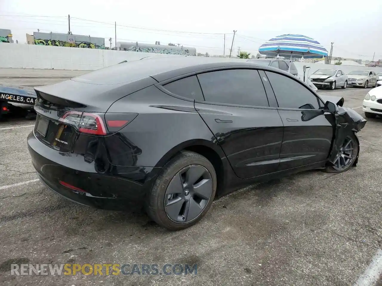 3 fotografías del automóvil dañado 5YJ3E1EB6NF128265 TESLA MODEL 3 2022