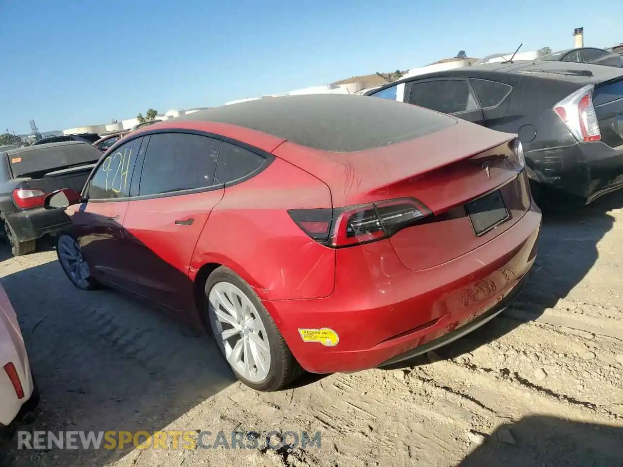 2 fotografías del automóvil dañado 5YJ3E1EB6NF134566 TESLA MODEL 3 2022