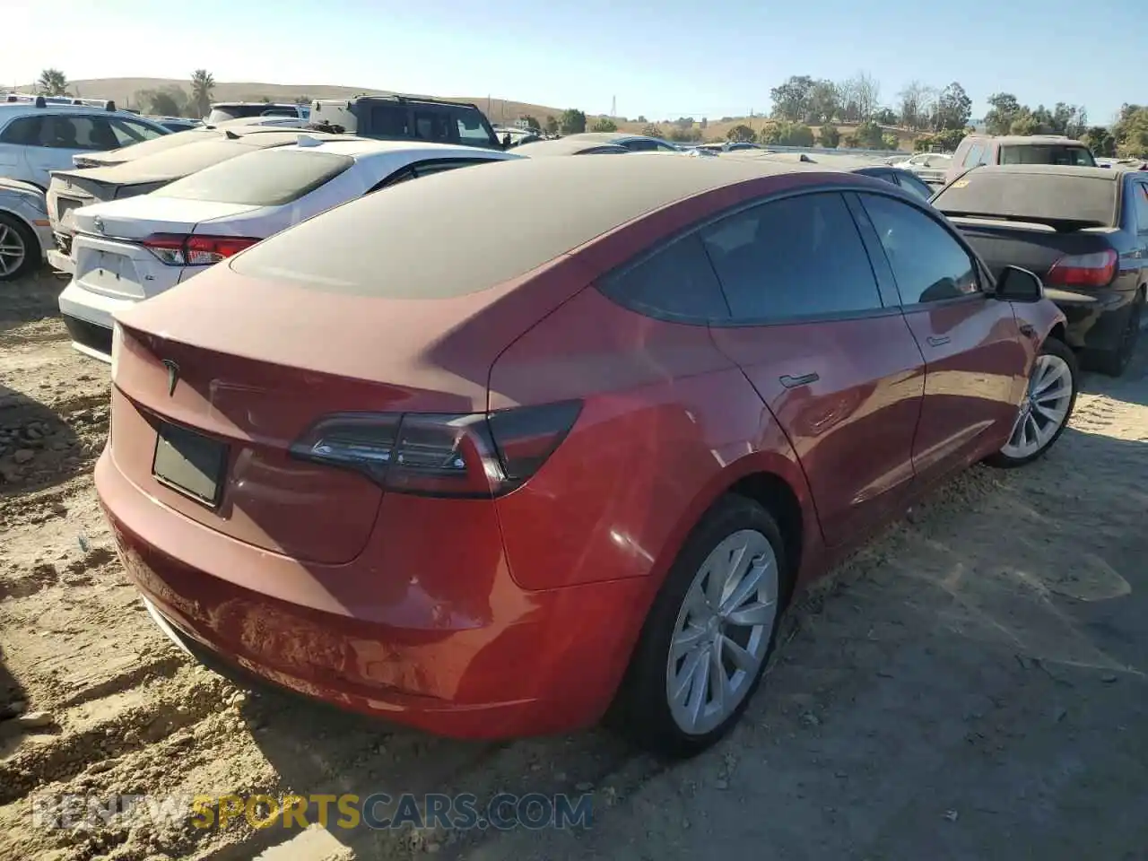 3 fotografías del automóvil dañado 5YJ3E1EB6NF134566 TESLA MODEL 3 2022
