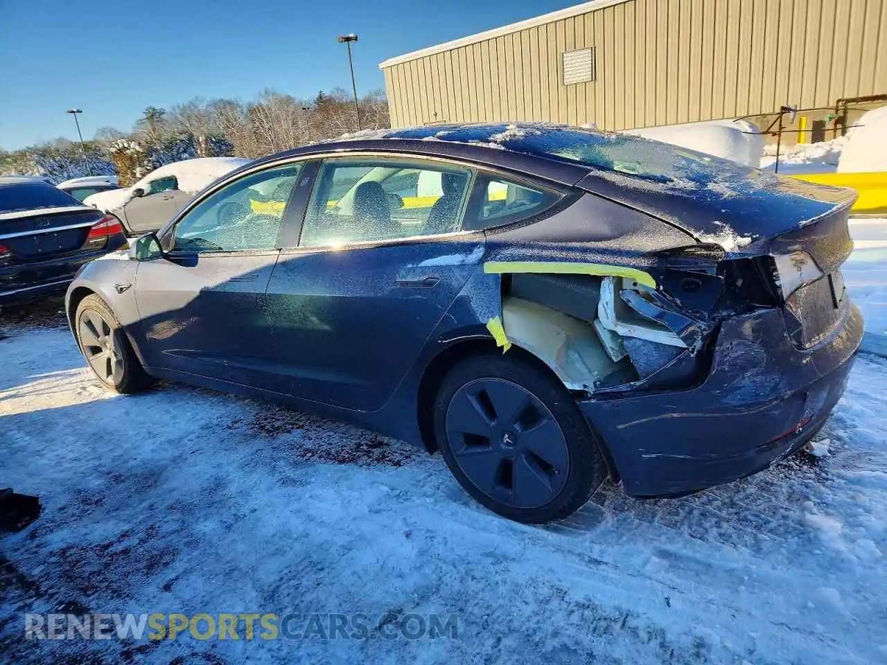 2 Photograph of a damaged car 5YJ3E1EB6NF153165 TESLA MODEL 3 2022