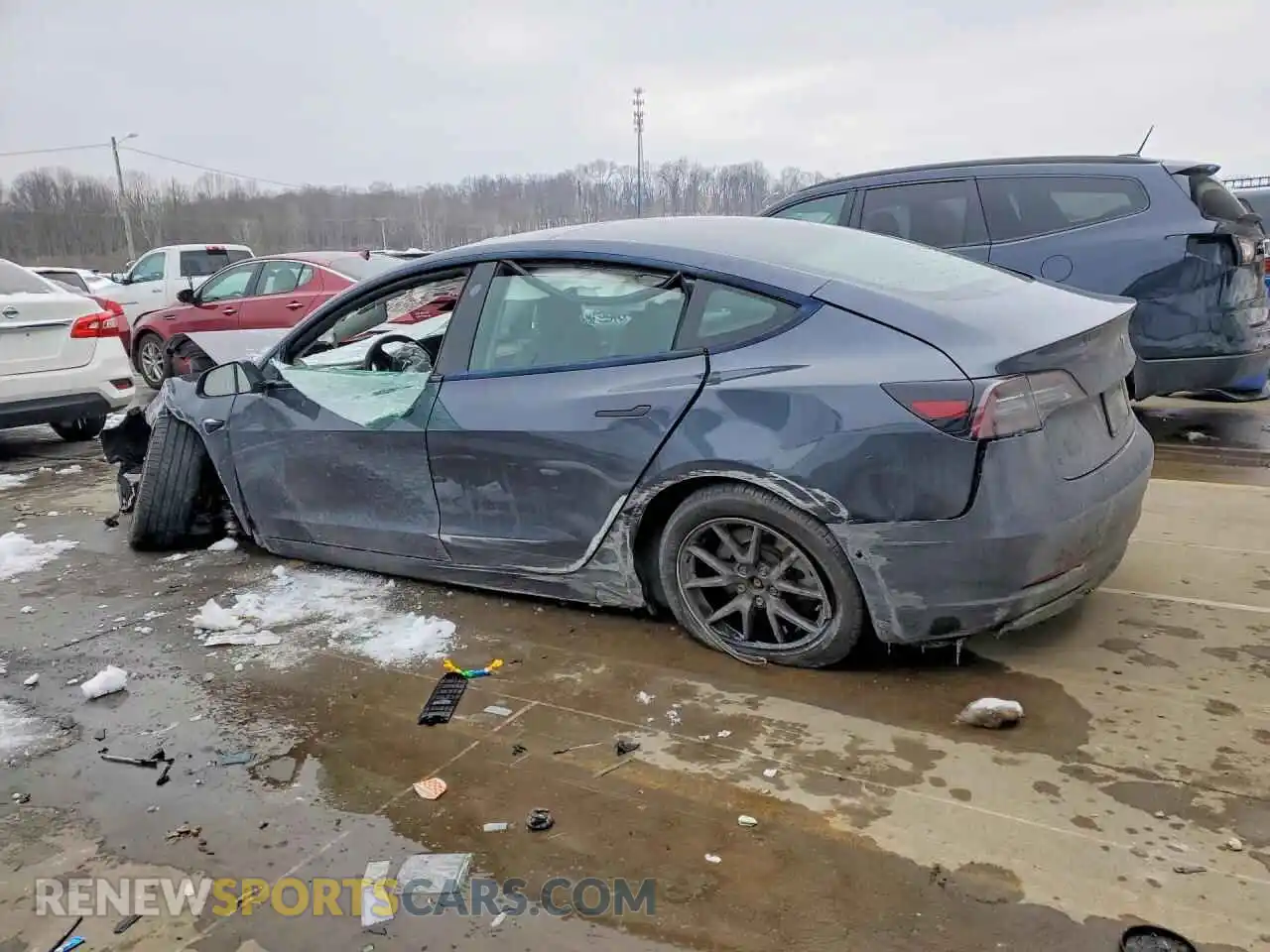 2 fotografías del automóvil dañado 5YJ3E1EB6NF156678 TESLA MODEL 3 2022