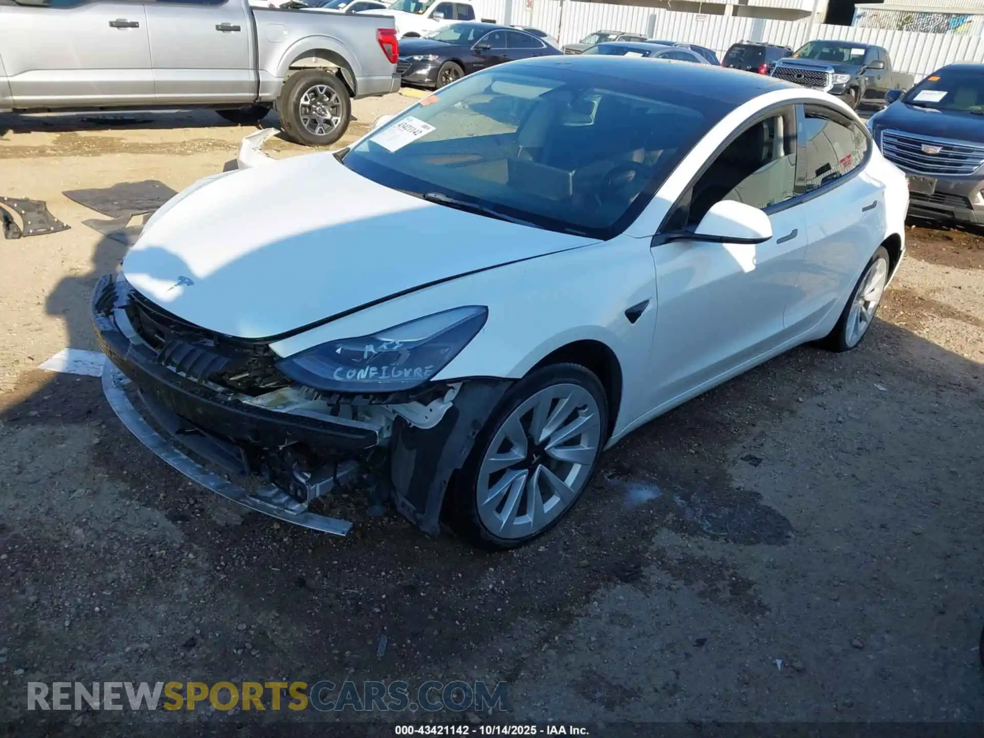 2 Photograph of a damaged car 5YJ3E1EB6NF159578 TESLA MODEL 3 2022