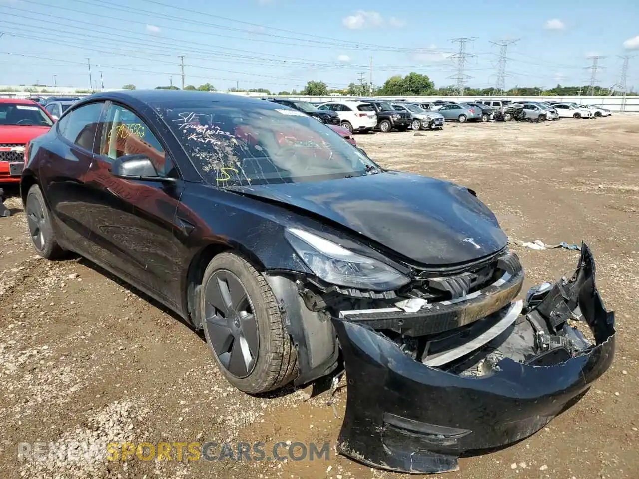 1 Photograph of a damaged car 5YJ3E1EB6NF174436 TESLA MODEL 3 2022