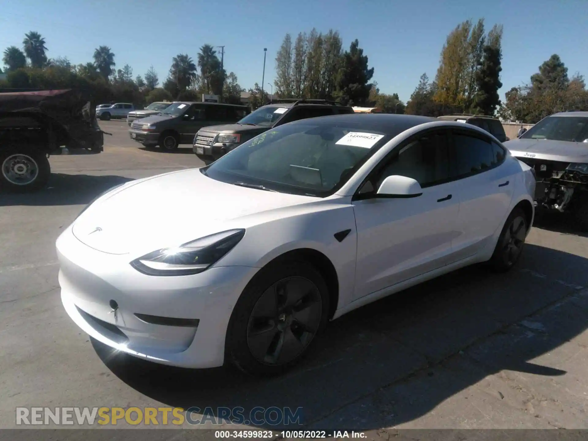 2 Photograph of a damaged car 5YJ3E1EB6NF182651 TESLA MODEL 3 2022
