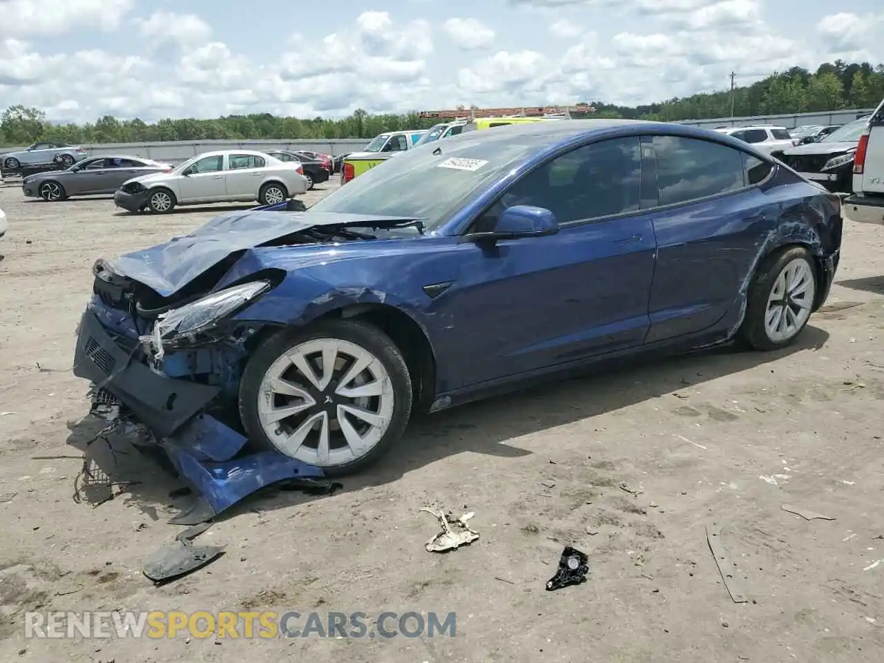 1 Photograph of a damaged car 5YJ3E1EB6NF183282 TESLA MODEL 3 2022