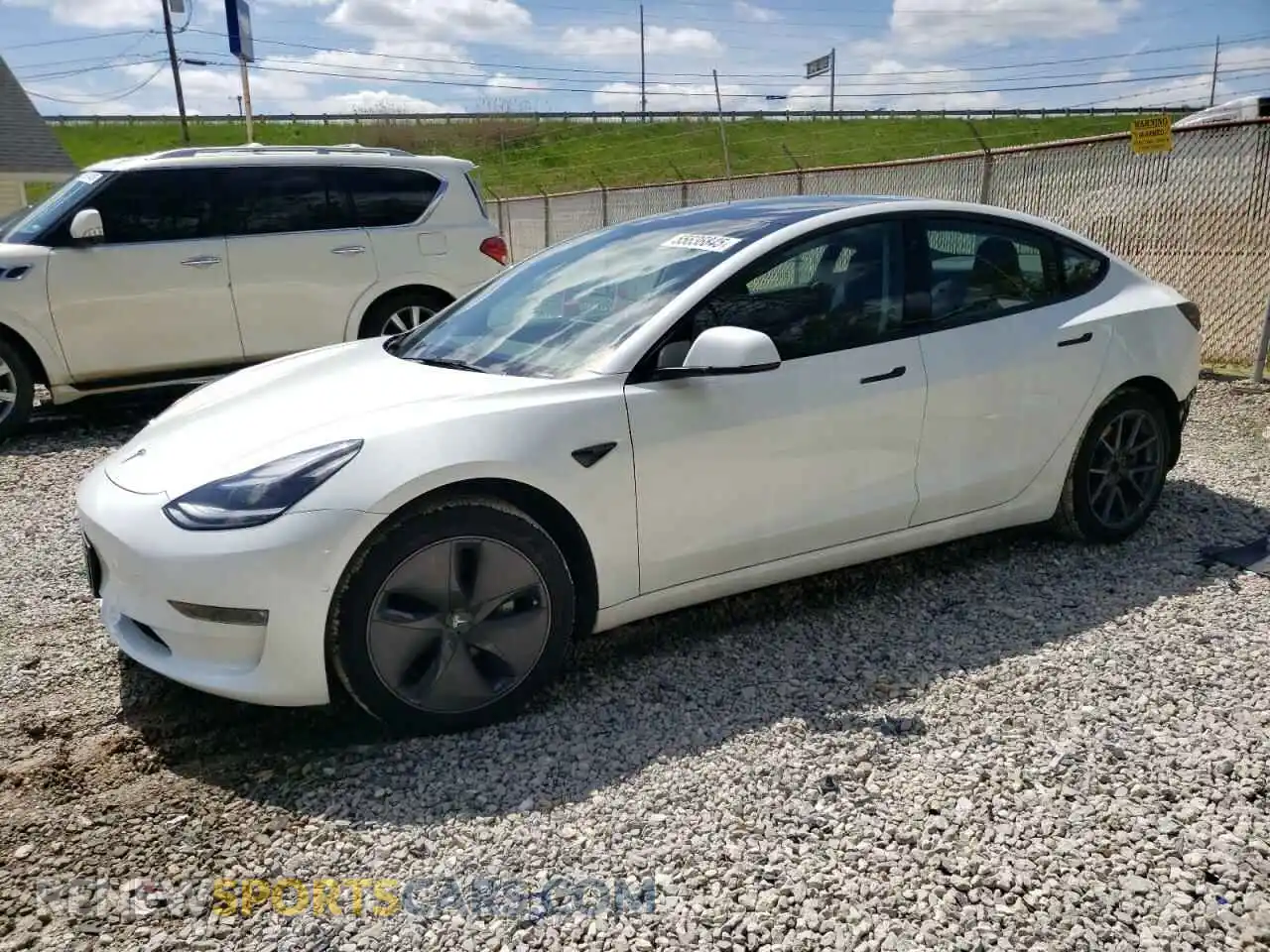 1 Photograph of a damaged car 5YJ3E1EB6NF184352 TESLA MODEL 3 2022