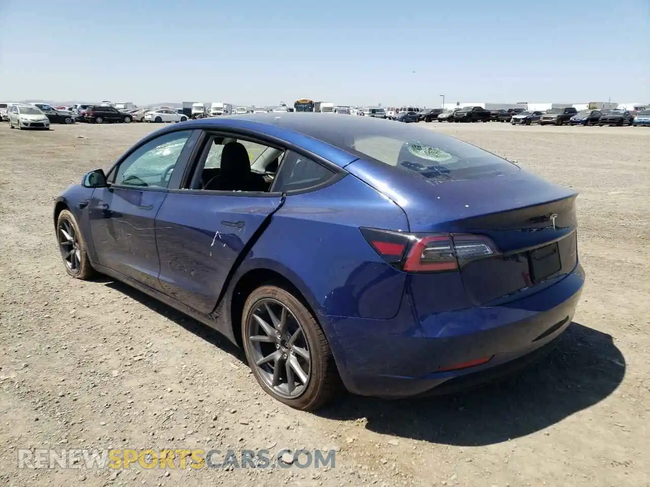 3 fotografías del automóvil dañado 5YJ3E1EB6NF187851 TESLA MODEL 3 2022