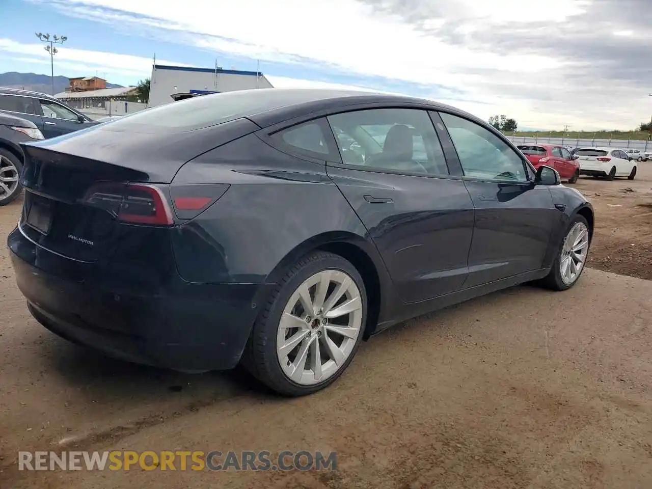 3 fotografías del automóvil dañado 5YJ3E1EB6NF190426 TESLA MODEL 3 2022