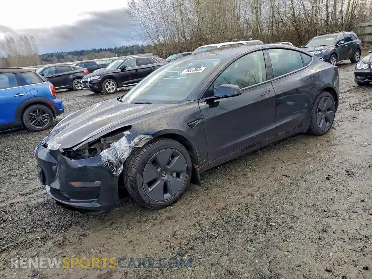 1 Photograph of a damaged car 5YJ3E1EB6NF207239 TESLA MODEL 3 2022