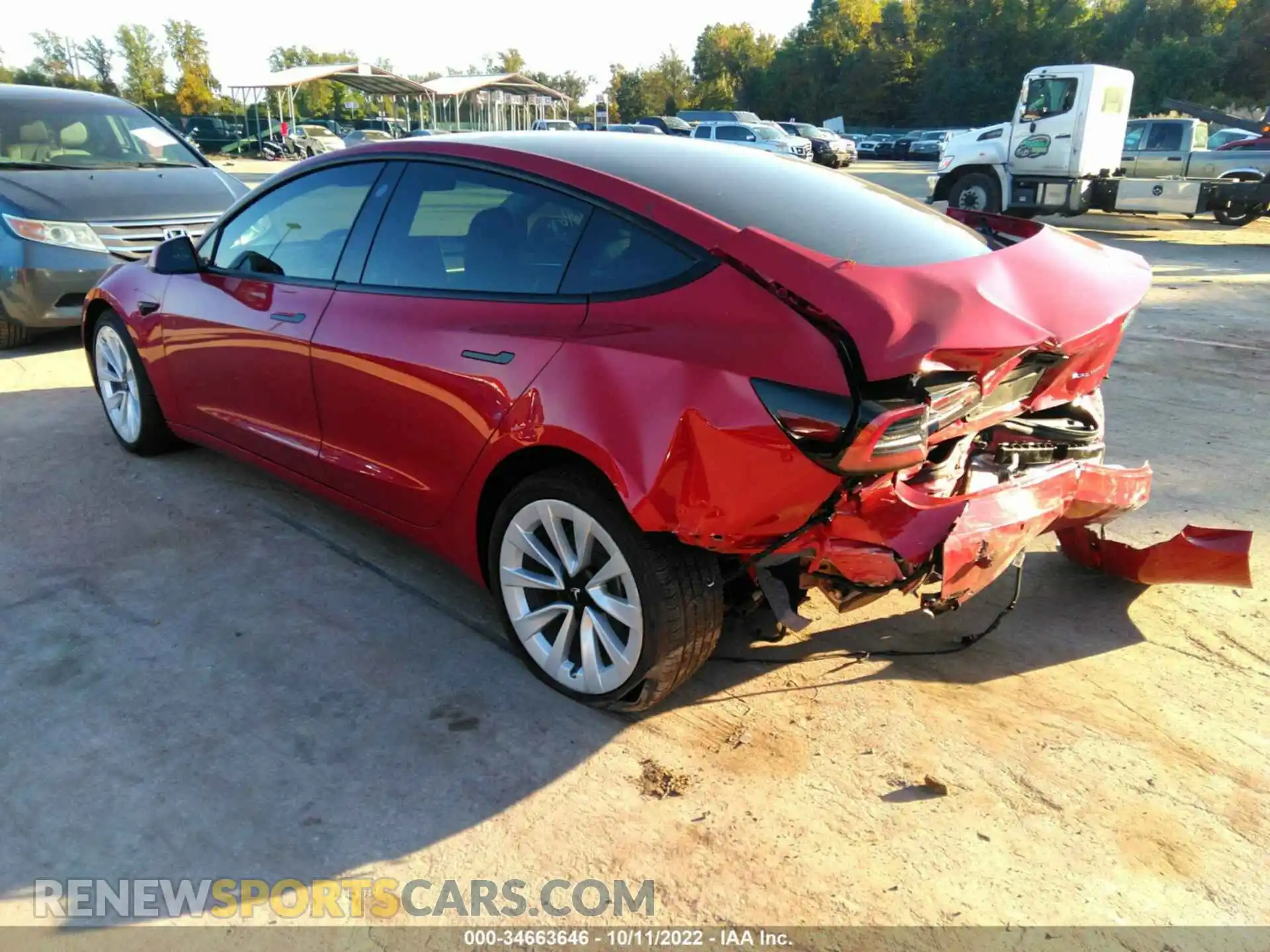 3 Photograph of a damaged car 5YJ3E1EB6NF244436 TESLA MODEL 3 2022