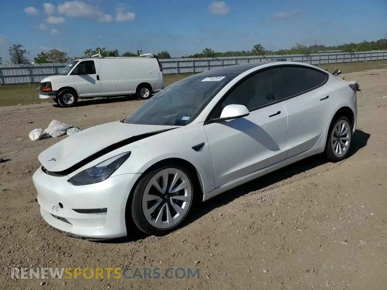 1 Photograph of a damaged car 5YJ3E1EB6NF254318 TESLA MODEL 3 2022