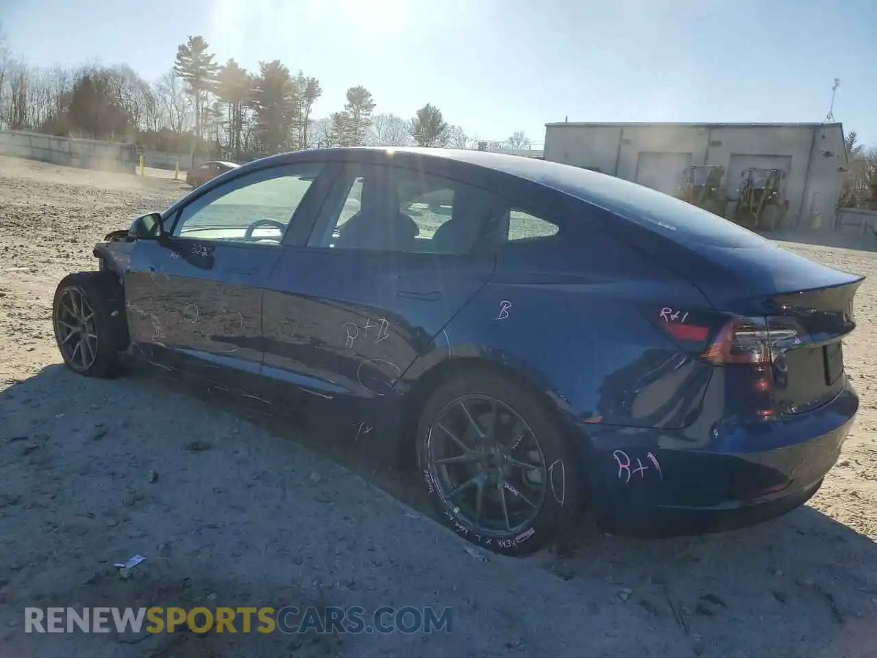 2 fotografías del automóvil dañado 5YJ3E1EB6NF263228 TESLA MODEL 3 2022