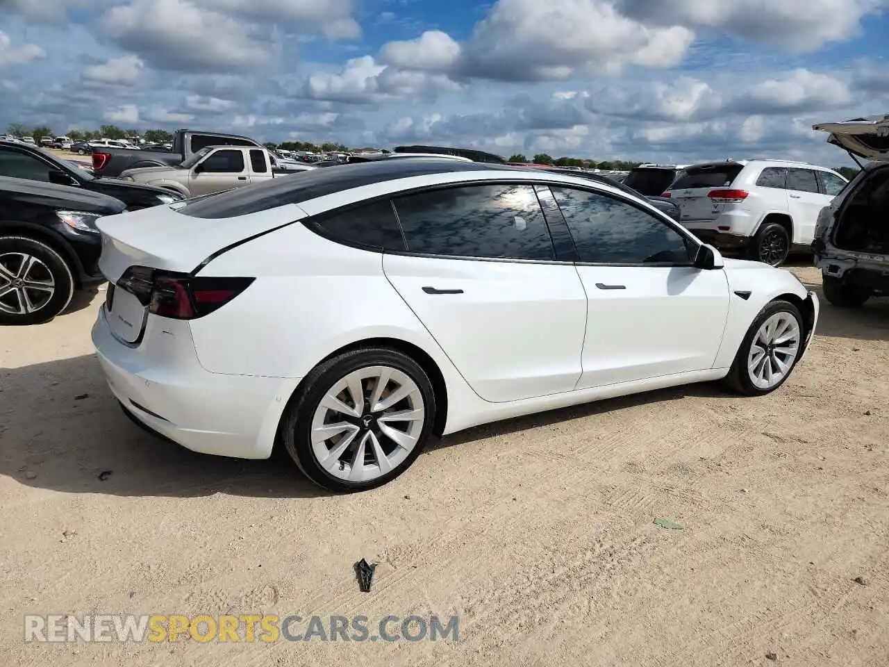 3 fotografías del automóvil dañado 5YJ3E1EB6NF272284 TESLA MODEL 3 2022
