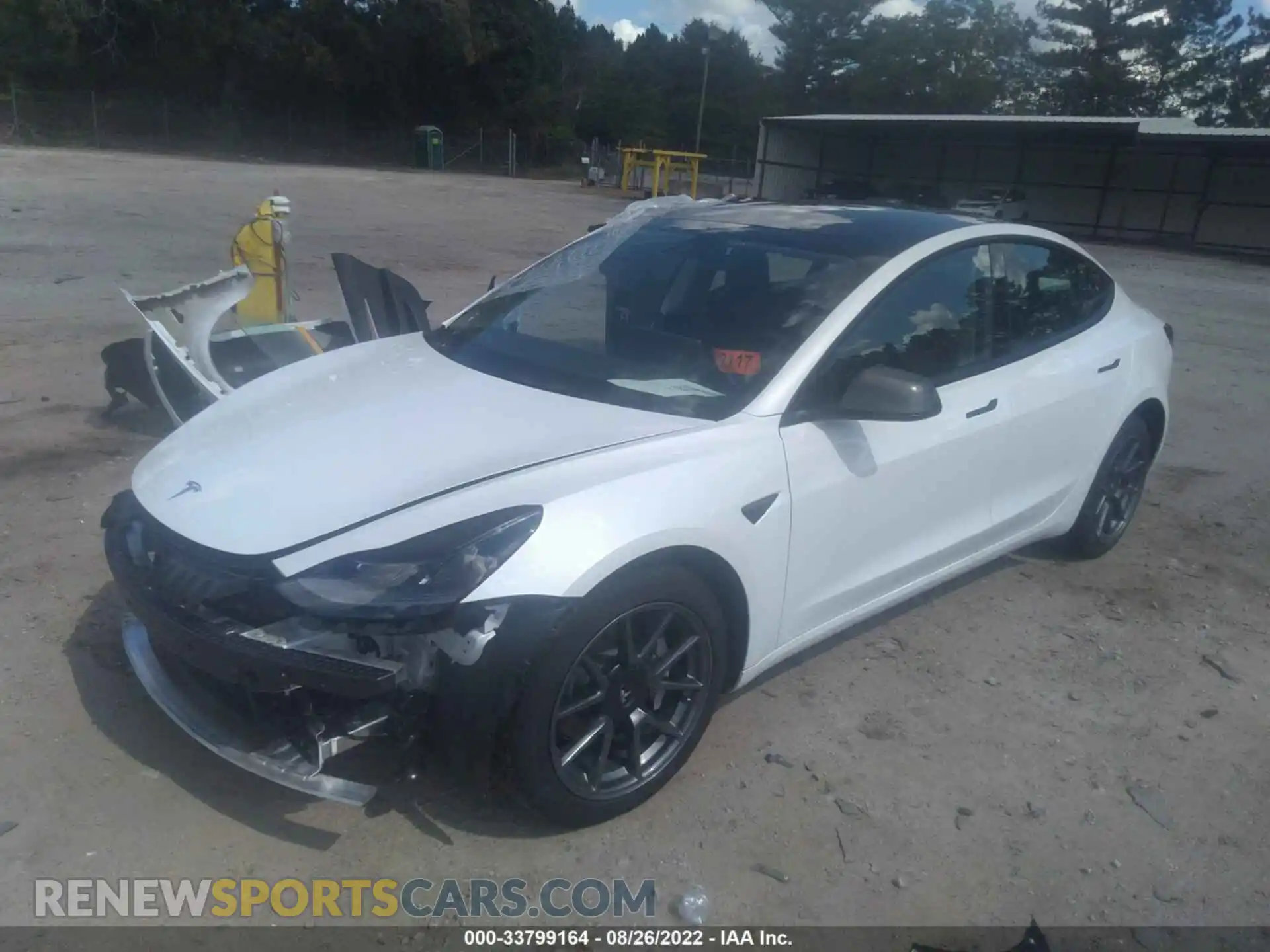 2 Photograph of a damaged car 5YJ3E1EB7NF107389 TESLA MODEL 3 2022