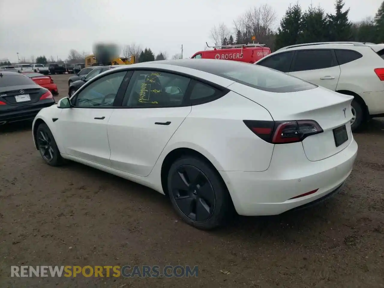 2 Photograph of a damaged car 5YJ3E1EB7NF108087 TESLA MODEL 3 2022