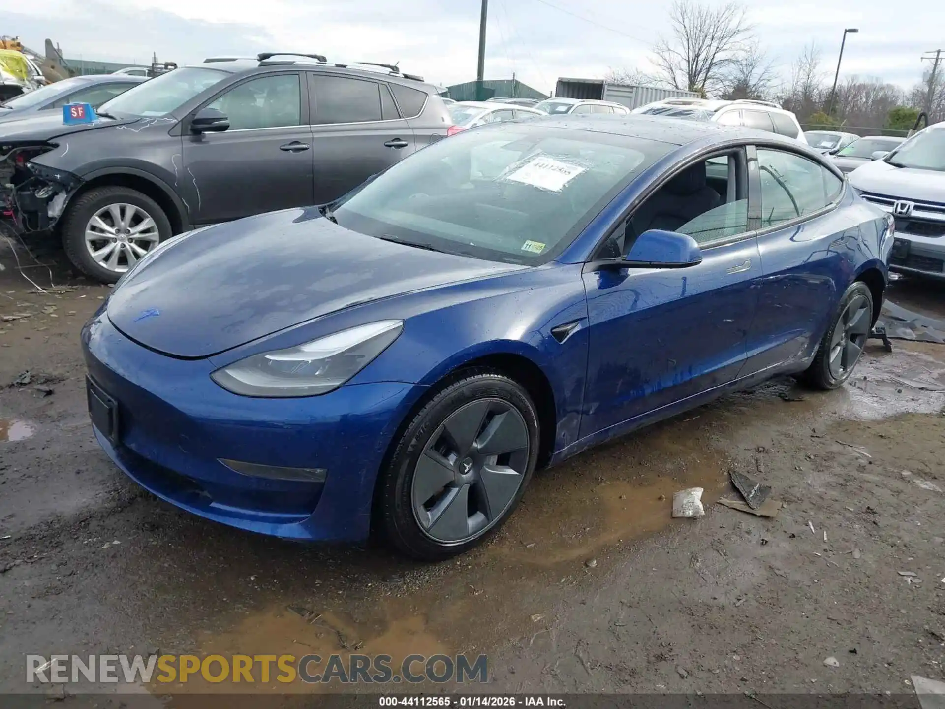 2 fotografías del automóvil dañado 5YJ3E1EB7NF115301 TESLA MODEL 3 2022