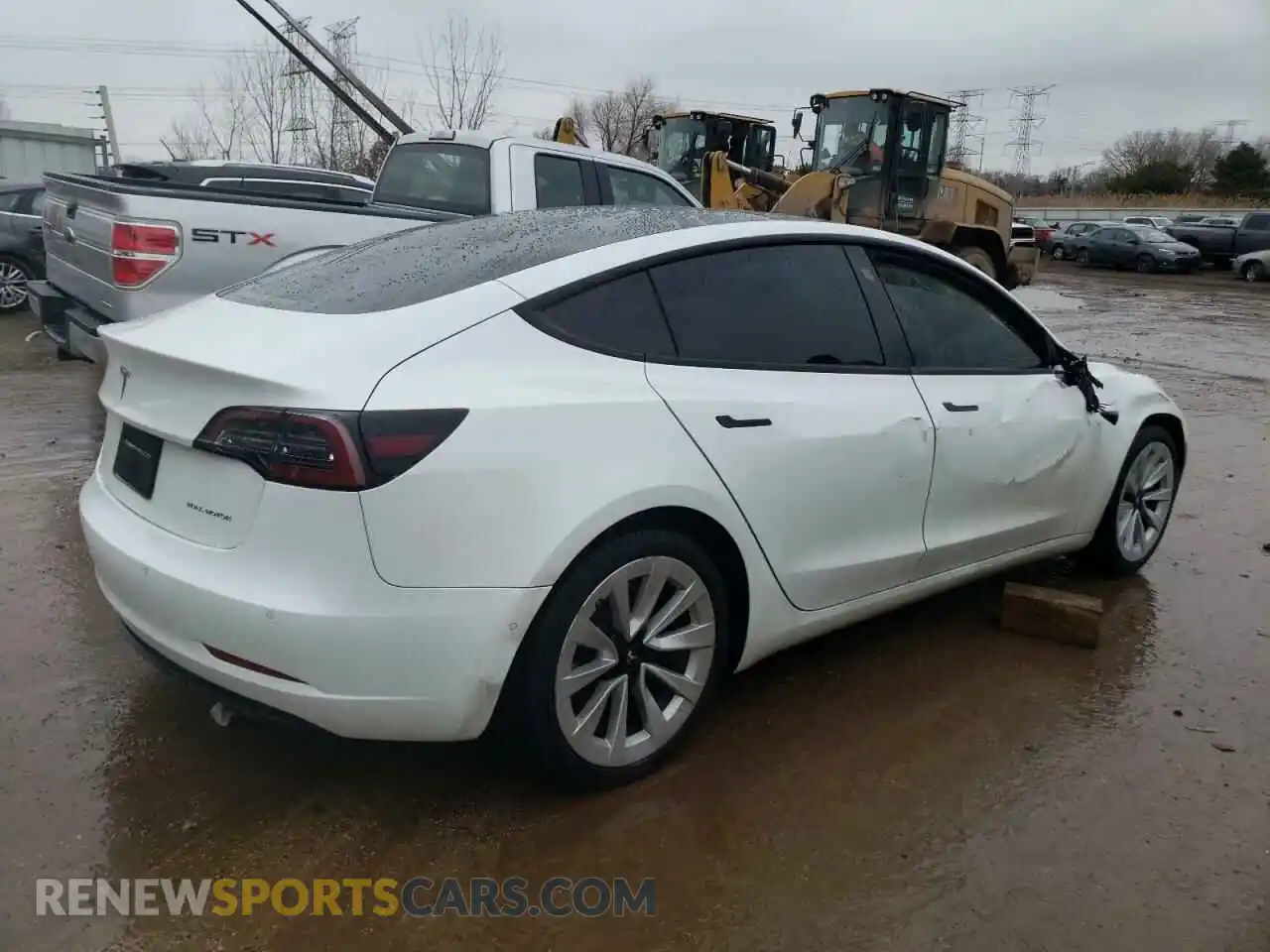3 fotografías del automóvil dañado 5YJ3E1EB7NF128002 TESLA MODEL 3 2022