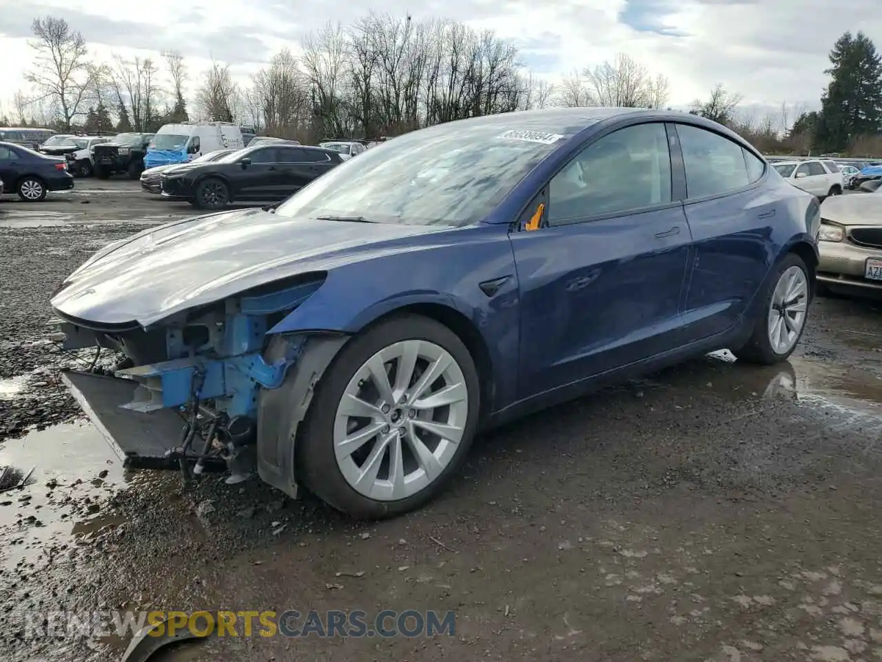 1 Photograph of a damaged car 5YJ3E1EB7NF130719 TESLA MODEL 3 2022