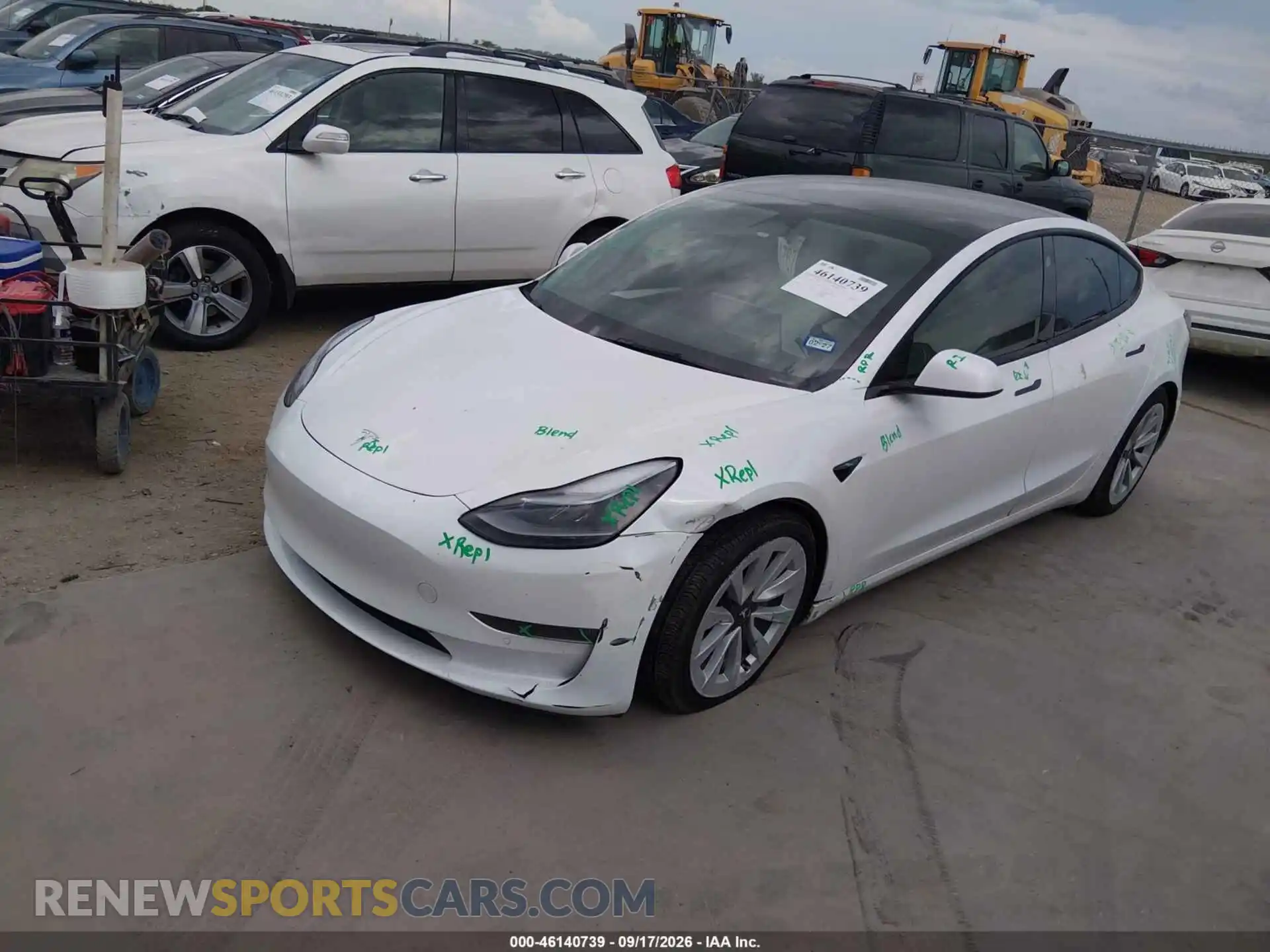 2 Photograph of a damaged car 5YJ3E1EB7NF154180 TESLA MODEL 3 2022