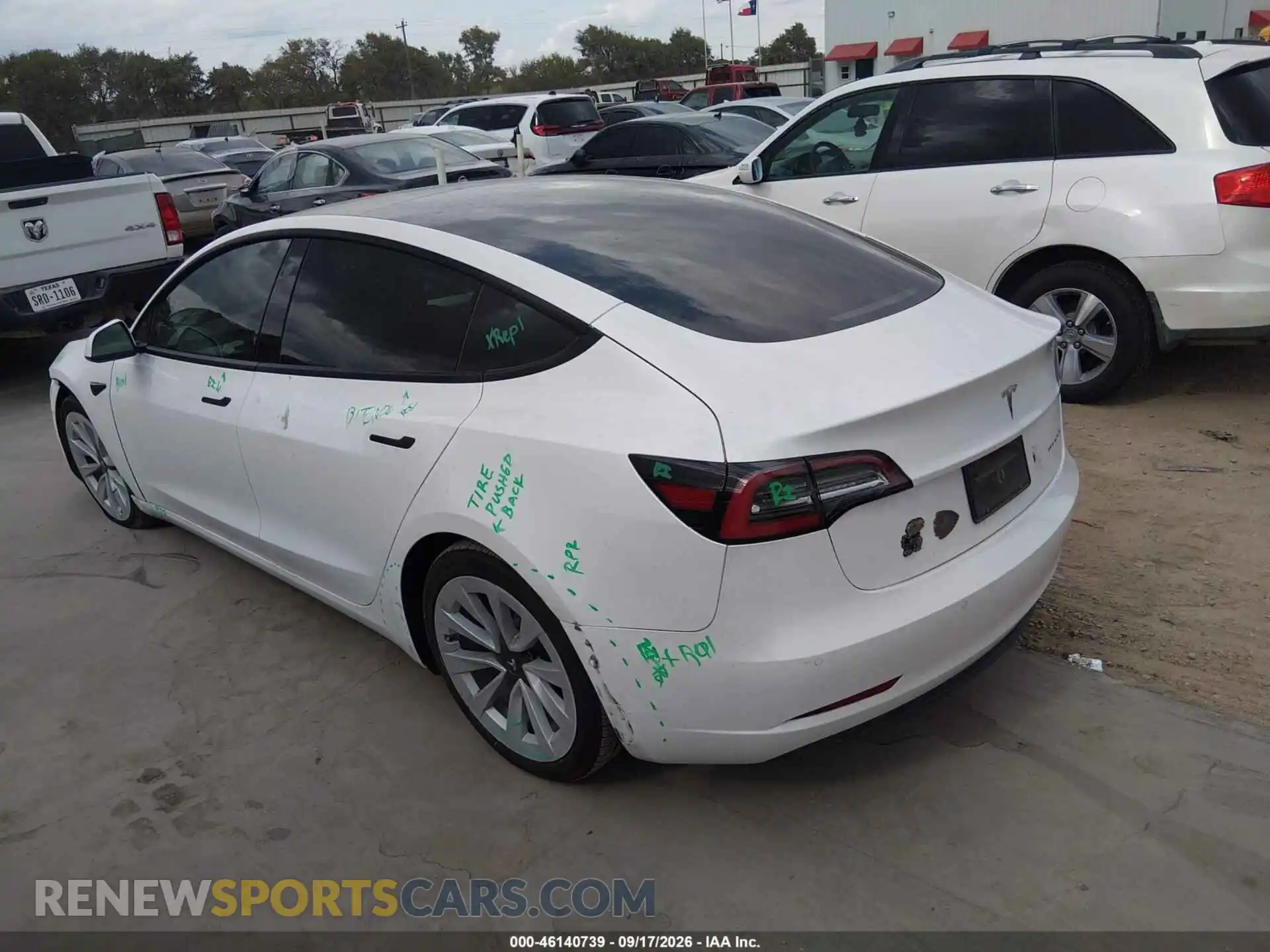 3 Photograph of a damaged car 5YJ3E1EB7NF154180 TESLA MODEL 3 2022
