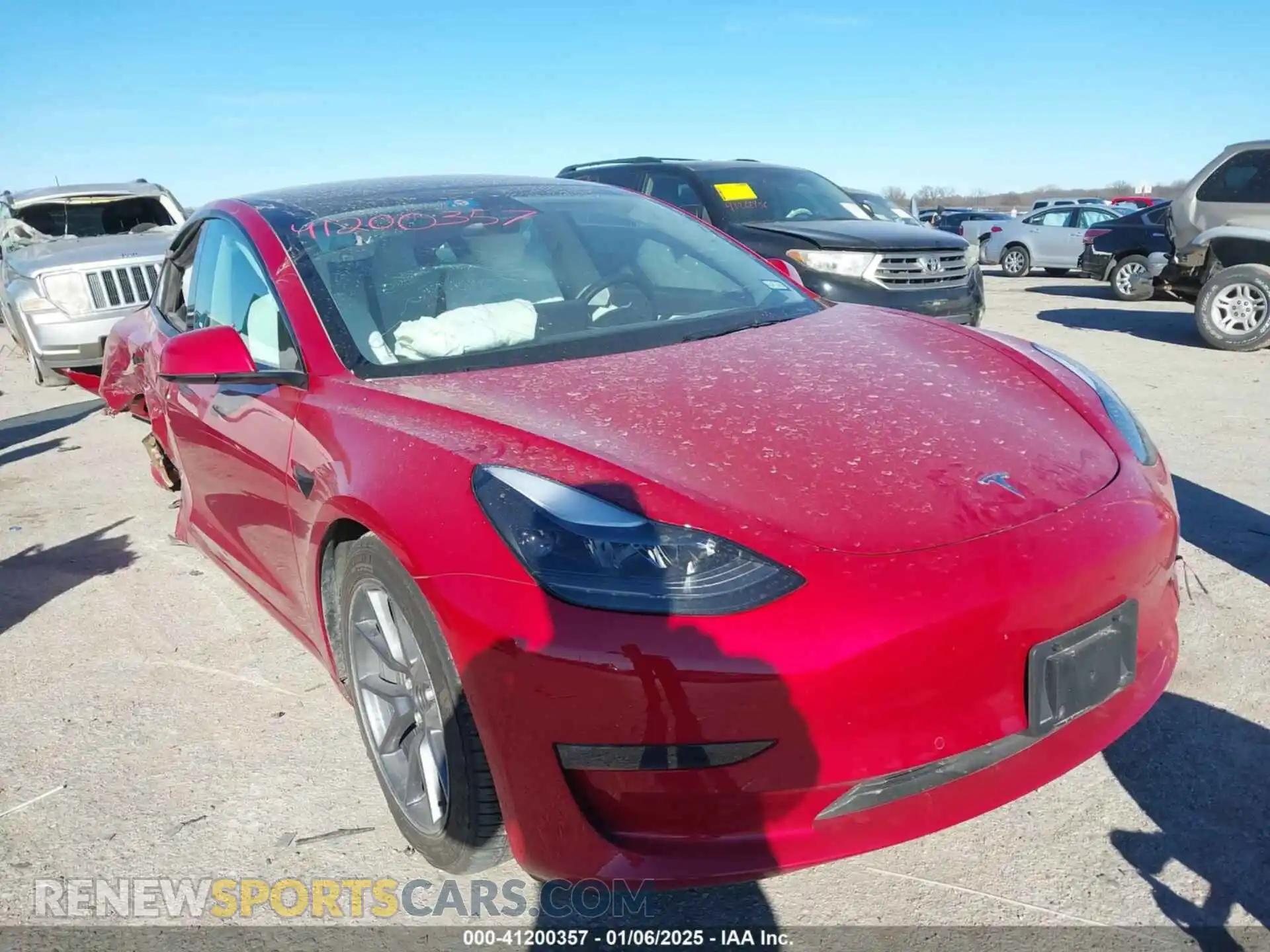 1 Photograph of a damaged car 5YJ3E1EB7NF155121 TESLA MODEL 3 2022