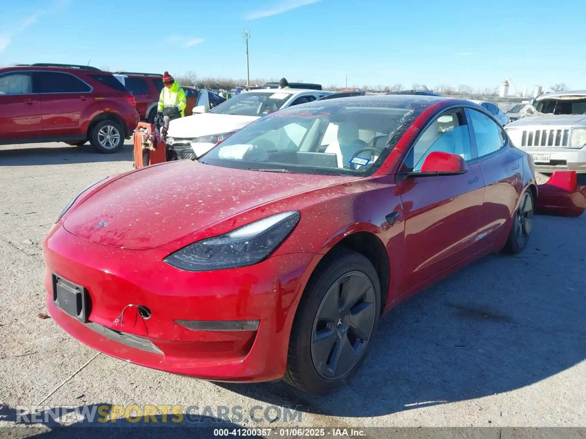 2 Photograph of a damaged car 5YJ3E1EB7NF155121 TESLA MODEL 3 2022