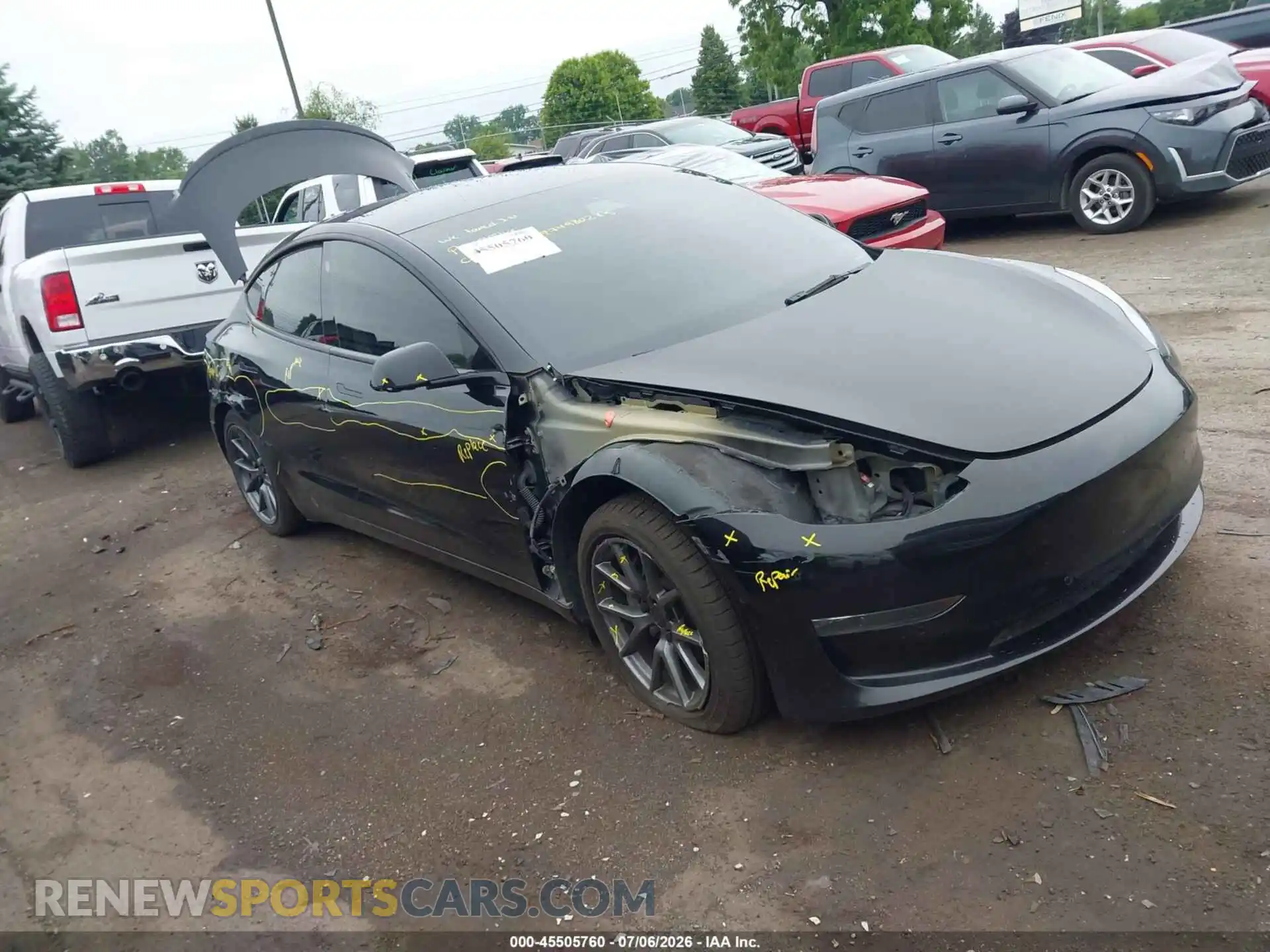 1 Photograph of a damaged car 5YJ3E1EB7NF158519 TESLA MODEL 3 2022